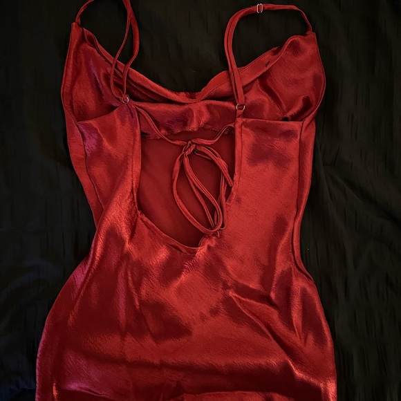 Iridescent Red Slip Dress - Picture 5 of 6